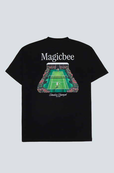 MagicBee Tennis Court Logo Tee - Black