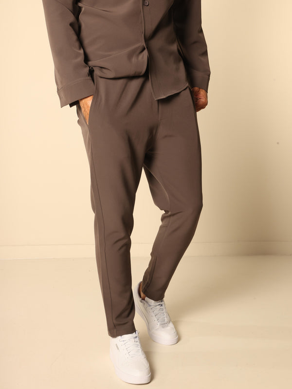 MAGICBEE COUTURE RELAXED FIT TROUSERS - ROCK
