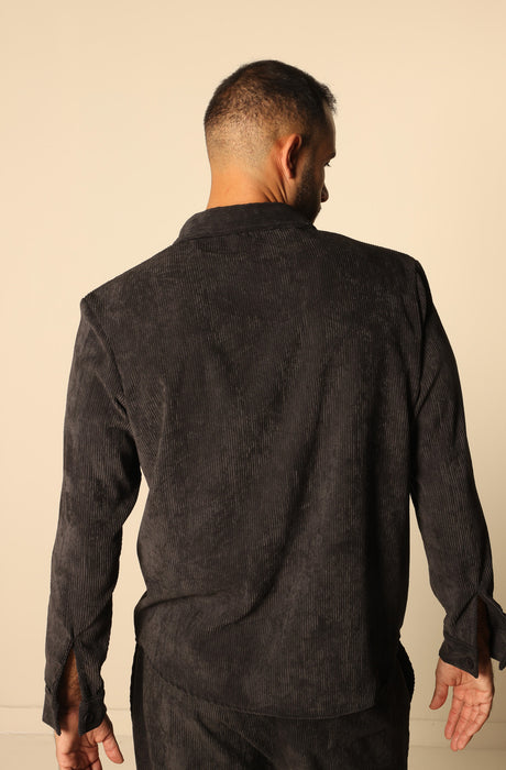 MAGICBEE COUTURE COZY CORDUROY SHIRTS - BLACK
