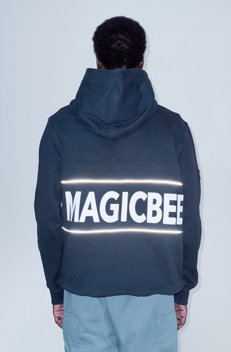 MagicBee Reflective Tape Hoodie - Dirty Black (Special Edition)
