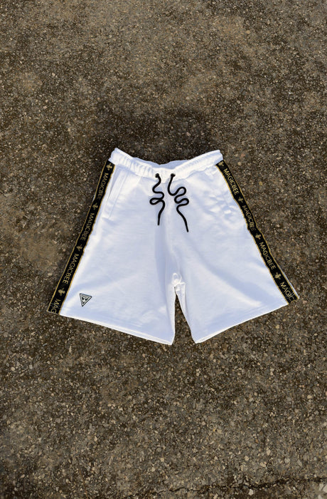 MagicBee Gold Lurex Tape Shorts - White