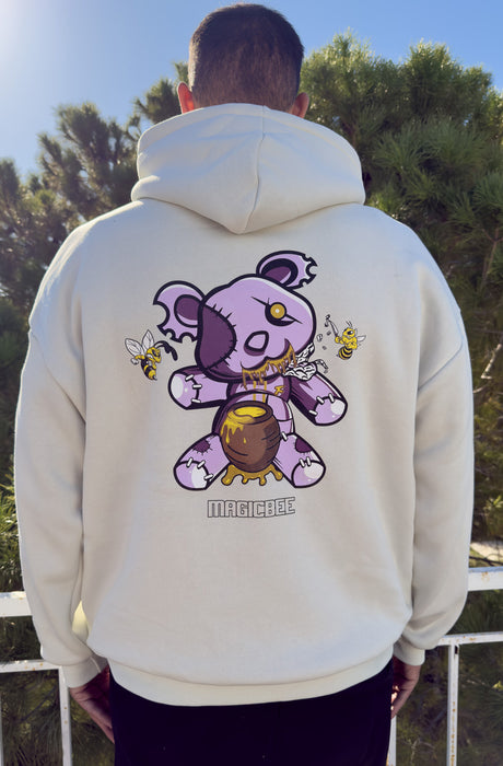 MagicBee Teddy Bear Logo Unisex Hoodie - Dirty White (Limited Edition)
