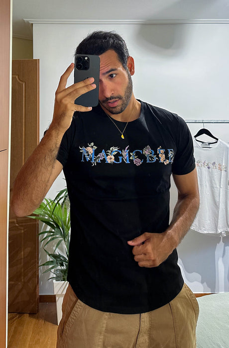 MagicBee Floral Logo Tee - Black