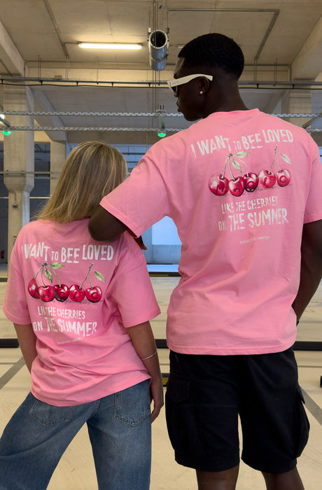 MagicBee Unisex Oversized Cherry Tee - Pink (Limited Edition)