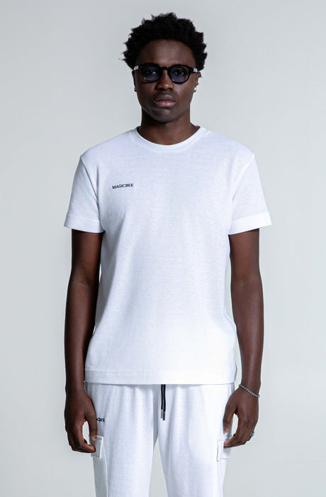 MagicBee Waffle Embroidered Logo Tee - Off White