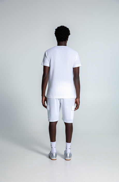 MagicBee Waffle Embroidered Logo Tee - Off White