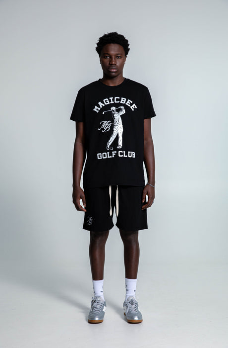 MagicBee Embroidered Golf Logo Shorts - Black