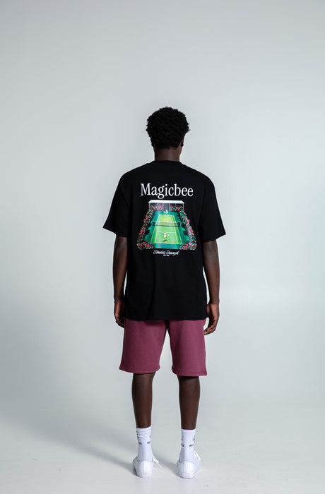 MagicBee Tennis Court Logo Tee - Black