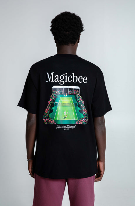 MagicBee Tennis Court Logo Tee - Black