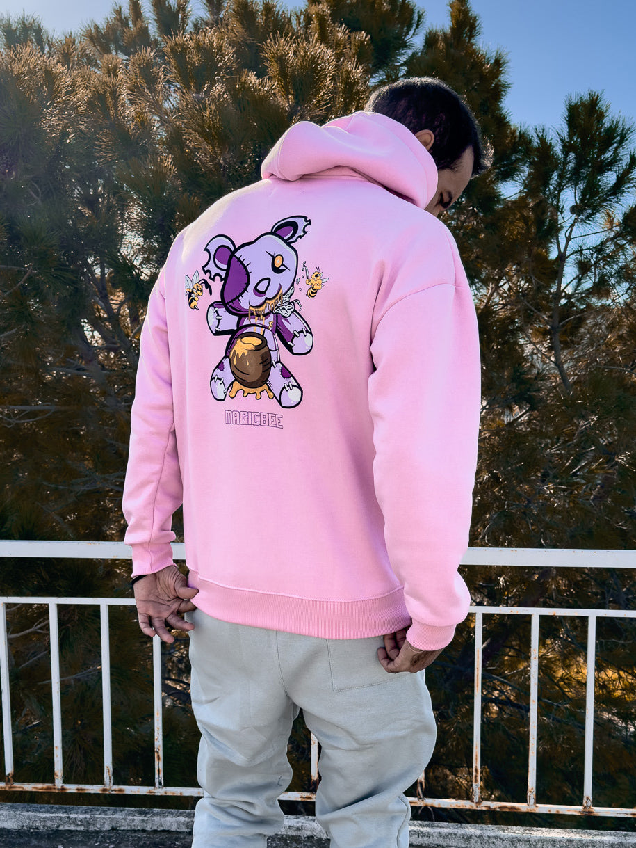 MagicBee Teddy Bear Logo Unisex Hoodie Pink Limited Edition