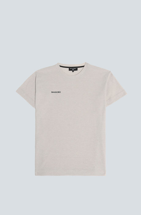 MagicBee Waffle Embroidered Logo Tee - Beige