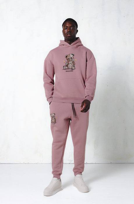 MagicBee Teddy Bear Hoodie - Dusty Rose