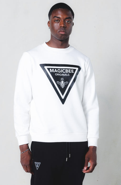 Sudadera con logo vertical MagicBee - Blanco roto