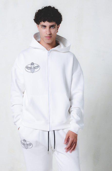 Chaqueta MagicBee con Estampado Ovalado - Blanco Roto