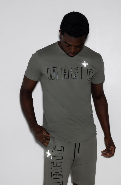 Camiseta con cinta en relieve MagicBee - Blanco