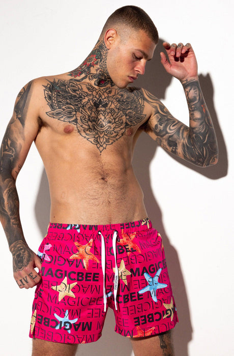MagicBee All Over Swim Short - Coral - magicbee-clothing
