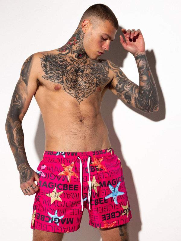 MagicBee All Over Swim Short - Coral - magicbee-clothing