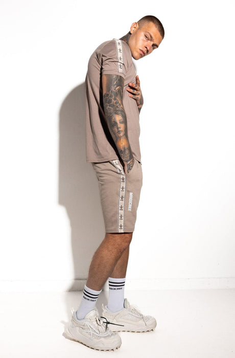 MagicBee Printed Tape Shorts - Rock - magicbee-clothing