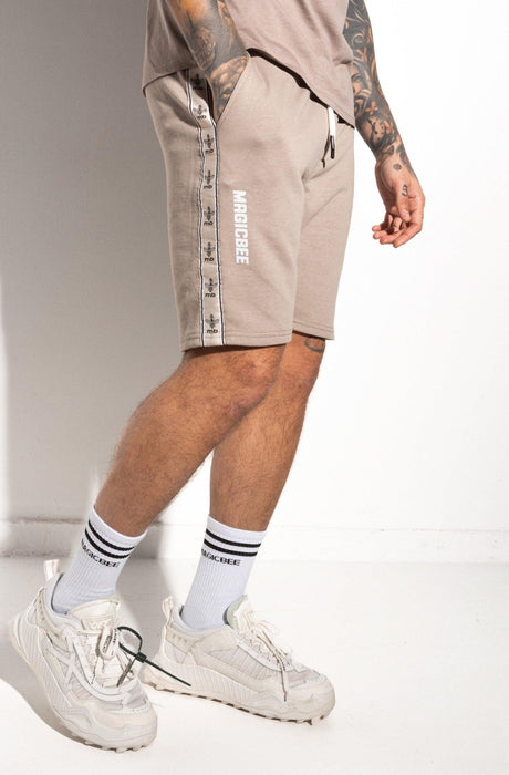 MagicBee Printed Tape Shorts - Rock - magicbee-clothing