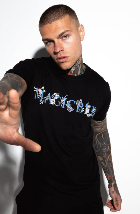MagicBee Floral Logo Tee - Black - magicbee-clothing