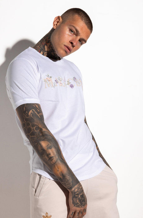 MagicBee Floral Logo Tee - White - magicbee-clothing