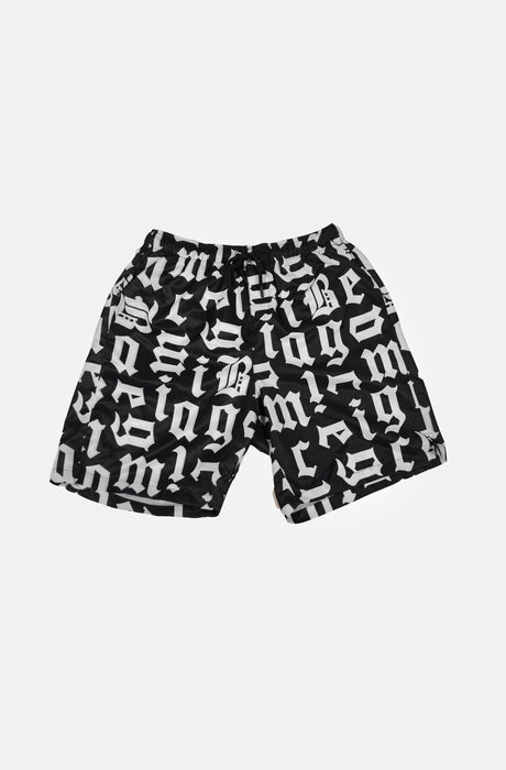 MagicBee Gothic Swim Shorts - Black/White