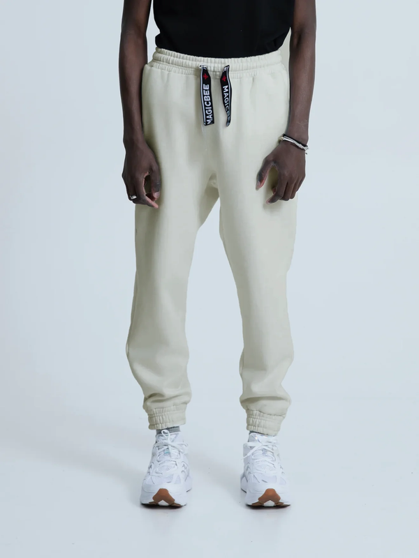 MagicBee Elastic Cord Tape Pants - Beige
