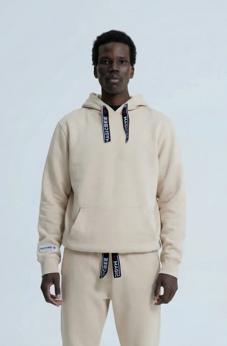 MagicBee Elastic Cord Tape Hoodie - Beige