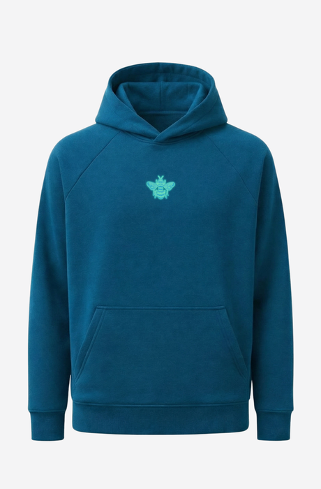 MagicBee Glow-in-the-dark logo Raglan Hoodie - Petrol