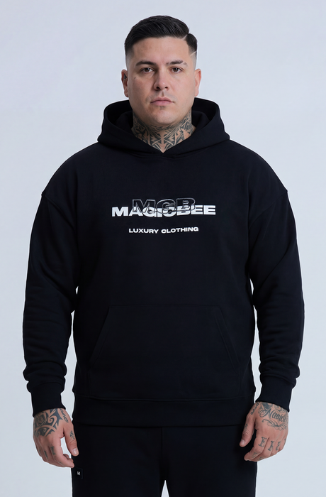 MagicBee 3D Embroidered Logo Hoodie - Black