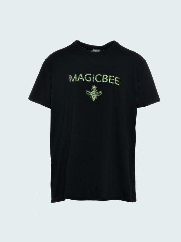 MagicBee Splashed Logo Tee - Neon Black