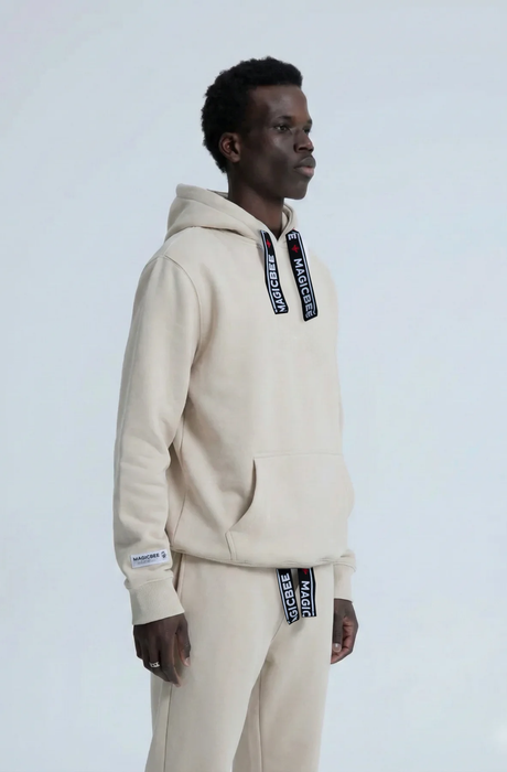 MagicBee Elastic Cord Tape Hoodie - Beige