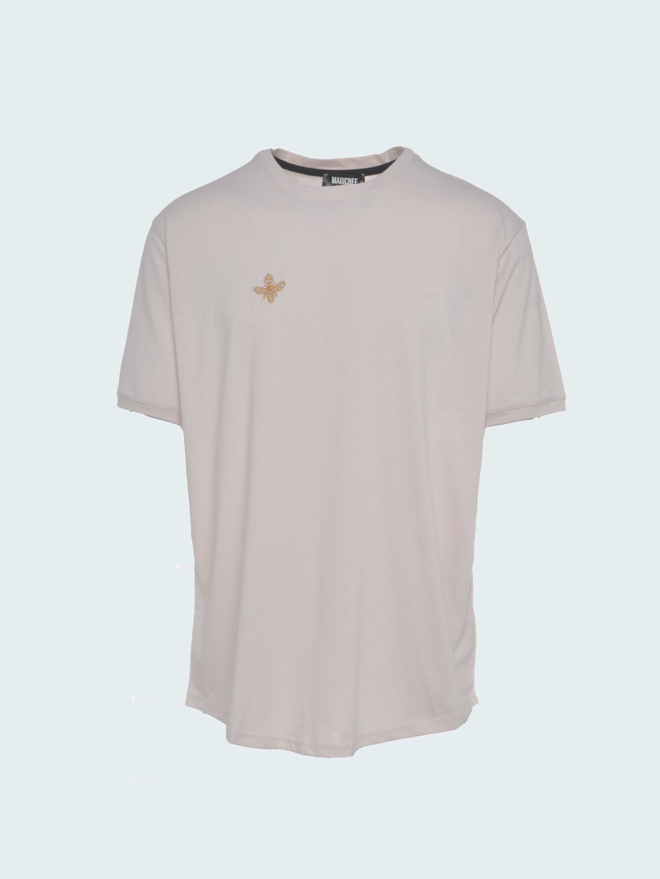 MagicBee Gold Embroidered Tee - Powder Pink