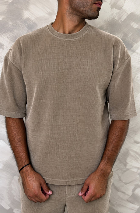 MagicBee Oversize Chenille Tee - Beige