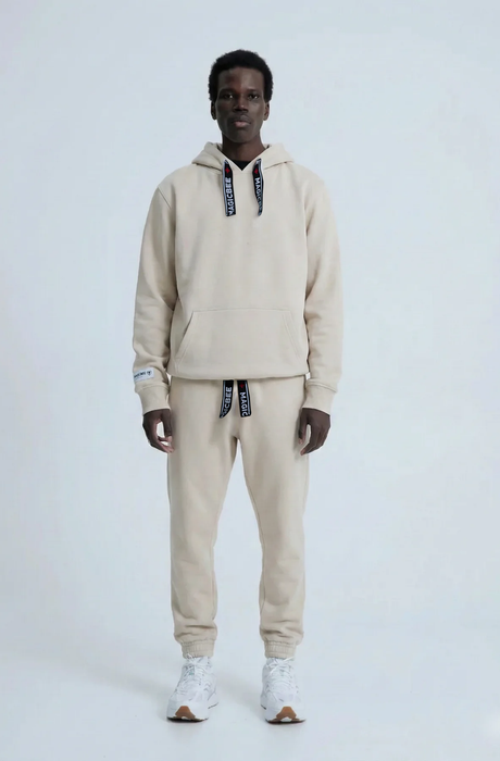 MagicBee Elastic Cord Tape Hoodie - Beige
