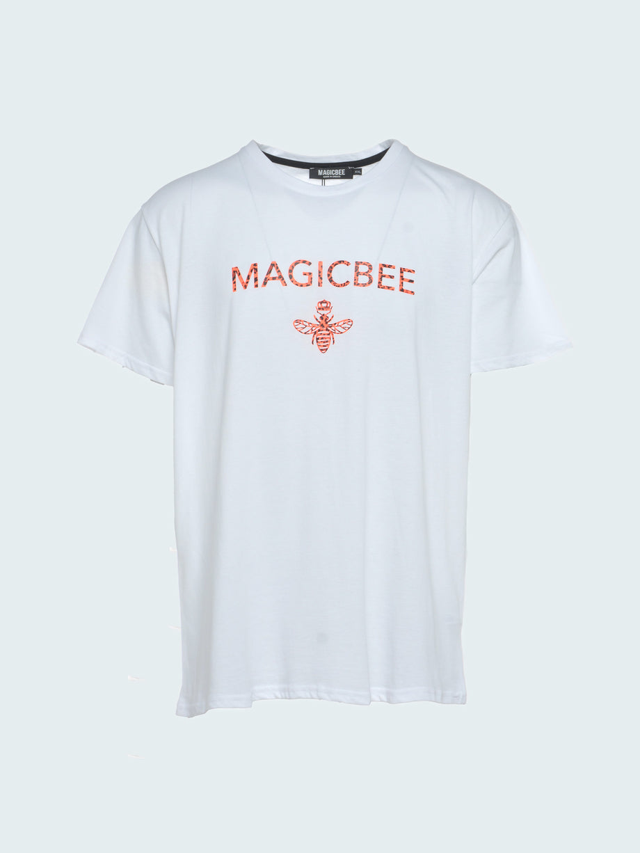 T-shirt MagicBee Embossed Tape - Blanc