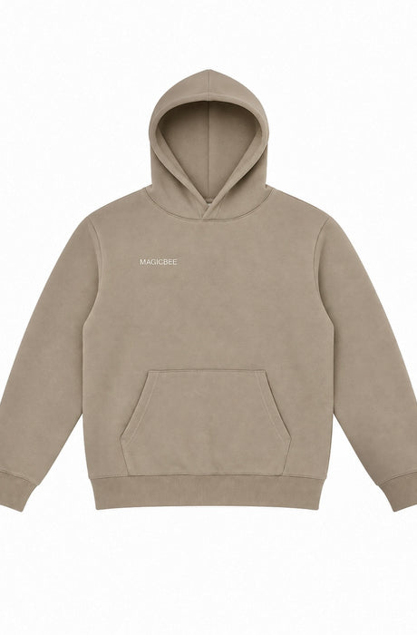 MagicBee Embroidered Logo Hoodie - Beige