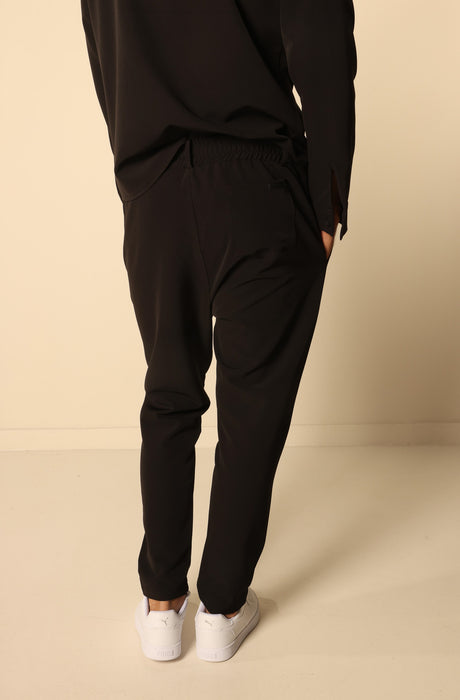 MAGICBEE COUTURE RELAXED FIT TROUSERS - BLACK