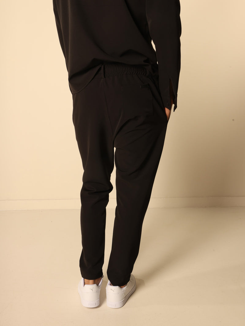 MAGICBEE COUTURE RELAXED FIT TROUSERS - BLACK