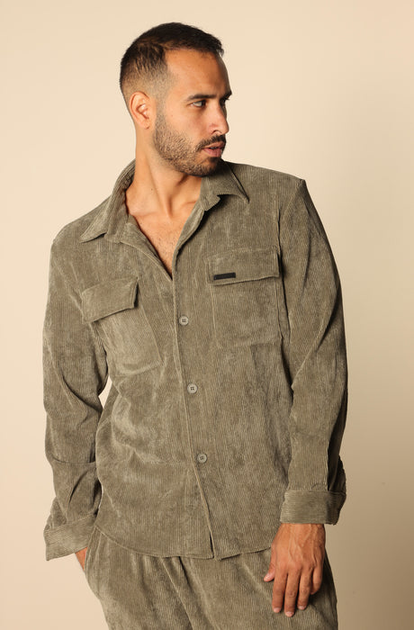 MAGICBEE COUTURE COZY CORDUROY SHIRTS - KHAKI