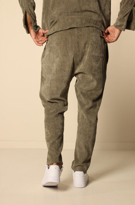 MAGICBEE COUTURE COZY CORDUROY PANTS - KHAKI