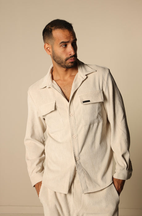 MAGICBEE COUTURE COZY CORDUROY SHIRTS - BEIGE