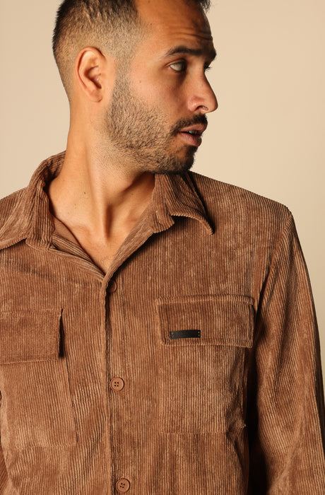 MAGICBEE COUTURE COZY CORDUROY SHIRTS - CAMEL