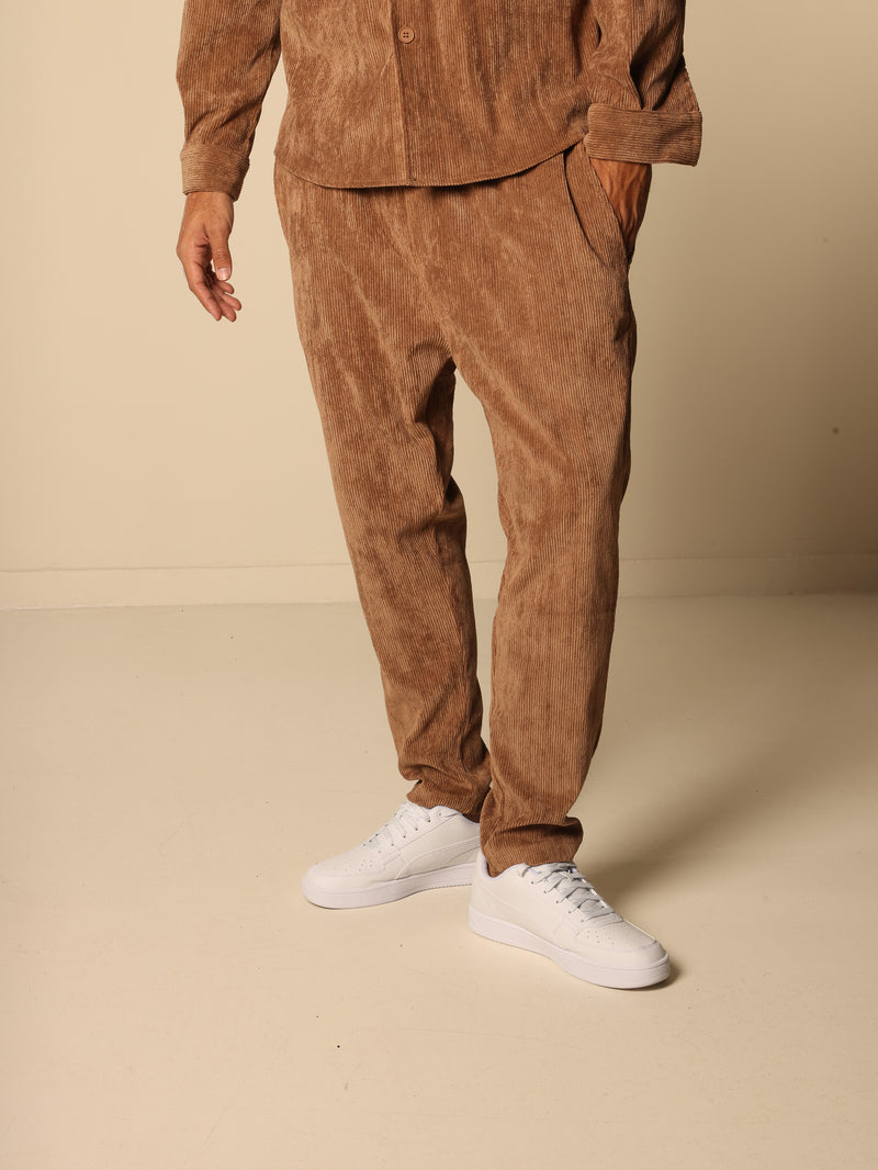 MAGICBEE COUTURE COZY CORDUROY PANTS - CAMEL