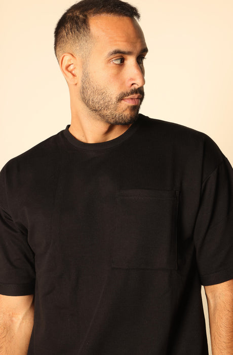 MAGICBEE COUTURE TEE WITH POCKET - BLACK