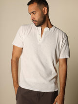 MAGICBEE KNITTED TEE WITH BUTTONS - WHITE