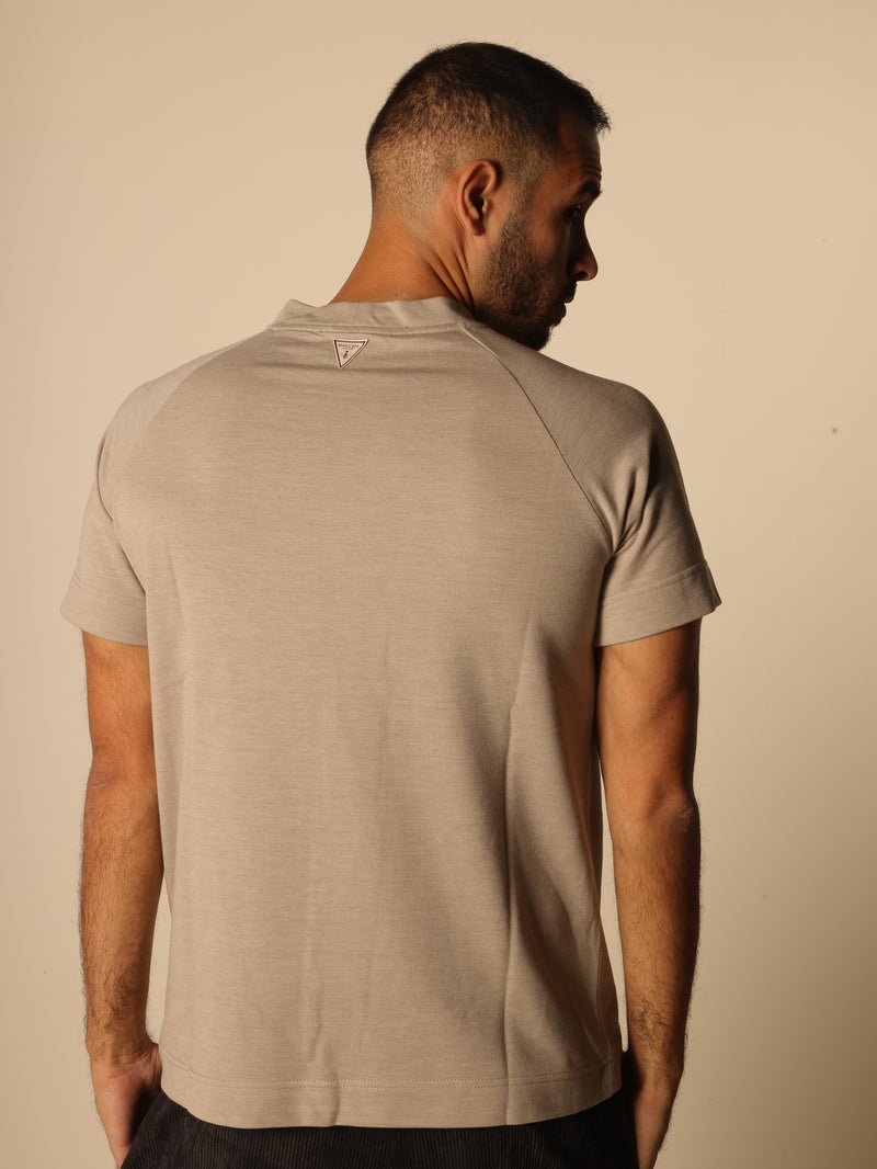 MAGICBEE COUTURE KNITTED RAGLAN TEE - SAND