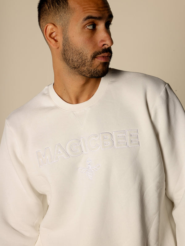 MagicBee White Velvet Logo Sweatshirt- Black (Limited Edition)