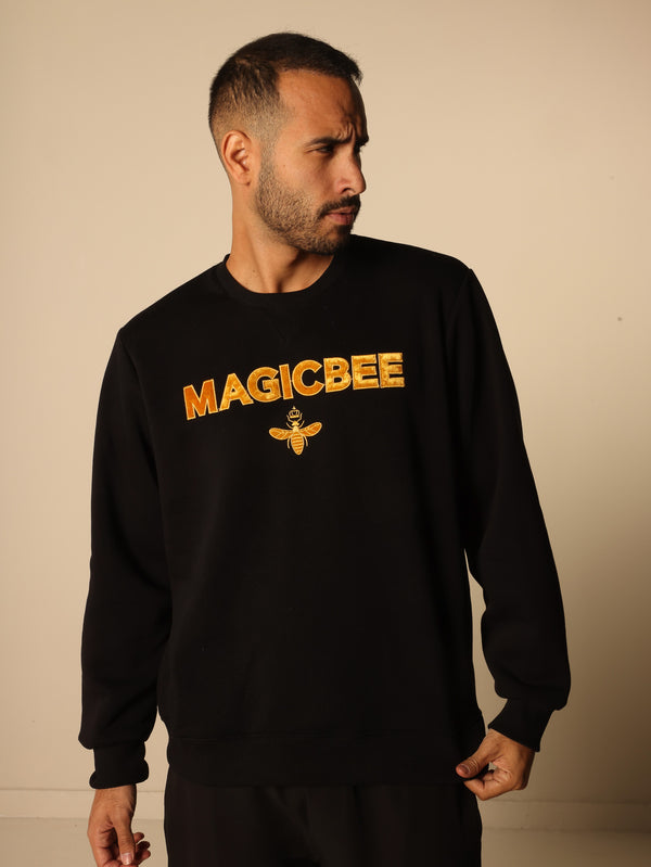 MagicBee Velvet Logo Sweatshirt- Black (Limited Edition)