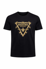 T-shirt MagicBee Gold Triangle Logo - Noir